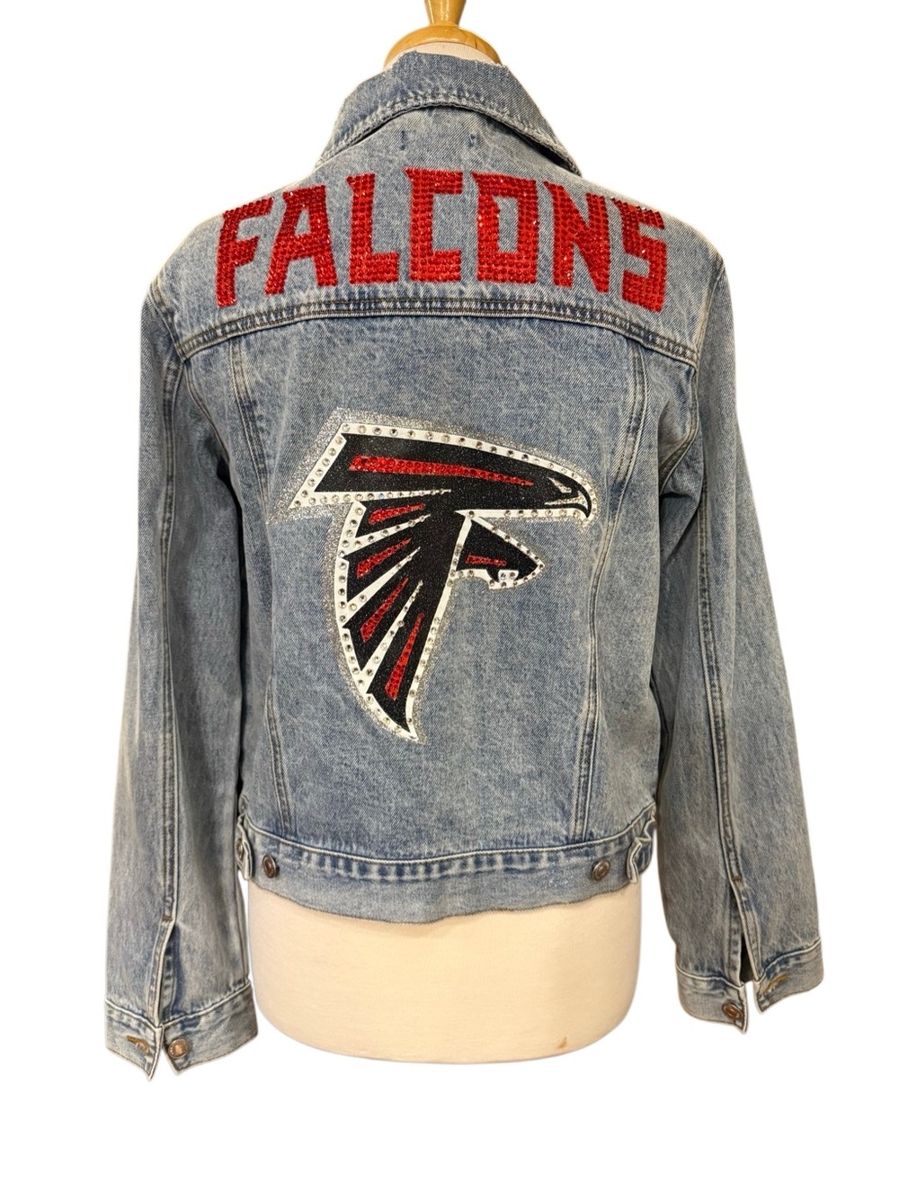 Atlanta Falcons NFL Football Forever 21 Denim Jean Jacket Size M - Picture 9 of 15